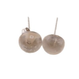 Cercei cu surub cuart fumuriu semisfere 8mm