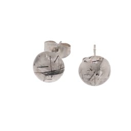 Cercei cu surub cuart turmalinat semisfere 8mm