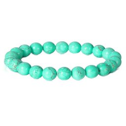 Bratara din Turcoaz Verde 8mm, pe elastic, 19cm, sfere