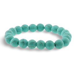 Bratara din Turcoaz Verde 10mm, pe elastic, 19cm, sfere mate