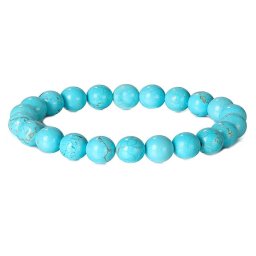 Bratara din Turcoaz Albastru 6mm, pe elastic, 19cm, sfere mate