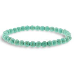 Bratara din Turcoaz Verde 6mm, pe elastic, 19cm, sfere mate