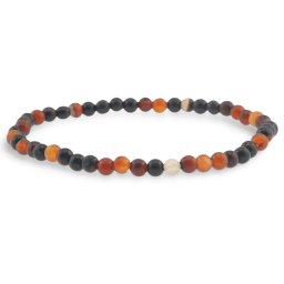 Bratara din Agat Rosu Dantelat 4-4,5mm, pe elastic, 19cm, sfere mate