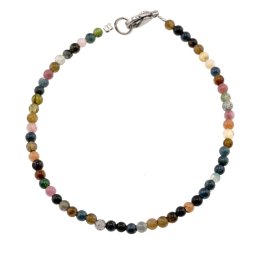 Bratara Turmalina multicolora sfere 3mm si argint 925