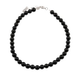 Bratara Turmalina neagra sfere 4-5mm si argint 925
