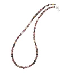 Colier Turmalina multicolora sfere 4mm si argint 925