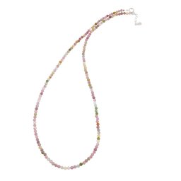 Colier Turmalina multicolora sfere fatetate 3mm si argint 925