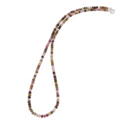 Colier Turmalina multicolora discuri fatetate 4mm si argint 925