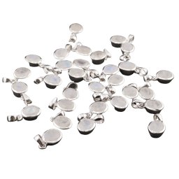 Pandantiv oval Piatra lunii fatetat si montura din argint 925, 16-18mm