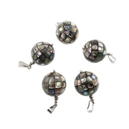Pandantiv scoica abalone (sidef) sfera, 16mm