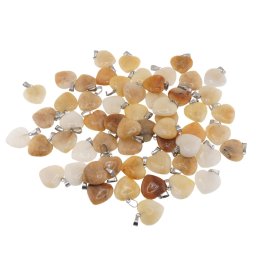 Pandantiv inima Calcit galben, 20mm