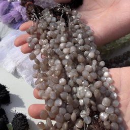 Sirag briolete Piatra lunii maro, 8-9mm, 19cm