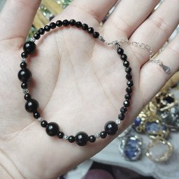 Bratara Onix negru 4-8mm si argint 925