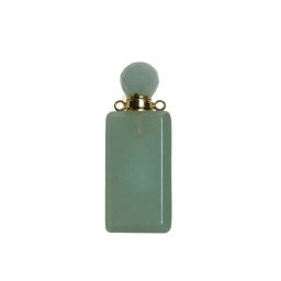 Pandantiv cristal natural Aventurin sticluta model 4 cu agatatoare aurie, 4,2cm