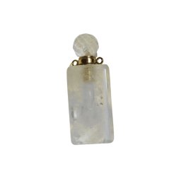 Pandantiv cristal natural Cristal de stanca sticluta model 4 cu agatatoare aurie, 4,2cm