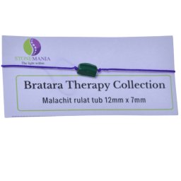 Bratara Therapy Collection Malachit rulat tub 12mm x 7mm