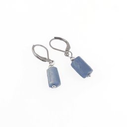 Cercei cu agatatoare kianit tub, 10mm