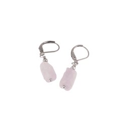 Cercei cu agatatoare Kunzit tub, 12mm