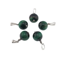 Pandantiv sfera ochi de tigru verde, 10mm