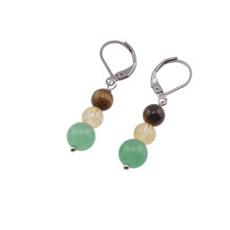 Cercei pentru PROSPERITATE cu aventurin, citrin si ochi de tigru