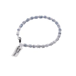 Bratara Opal albastru discuri 4-5mm si discuri fatetate 4mm