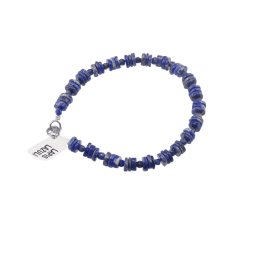 Bratara Lapis lazuli discuri 5-6mm si discuri fatetate 3mm
