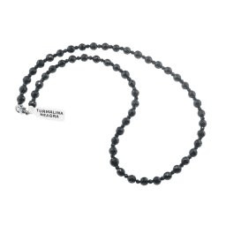 Colier Turmalina neagra sfere fatetate 5-6mm si discuri fatetate 3mm