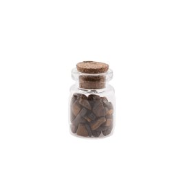 Sticla cu cristale naturale Ochi de tigru chips 3-9mm, 3cm