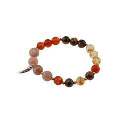 Bratara cristale naturale Arhanghelul Uriel cu bumbi aurii pe elastic