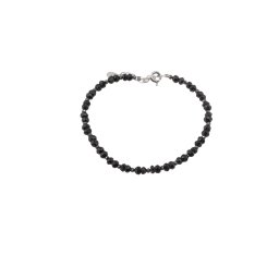 Bratara Turmalina neagra si Pirita discuri fatetate cu Argint 925, 2-4mm