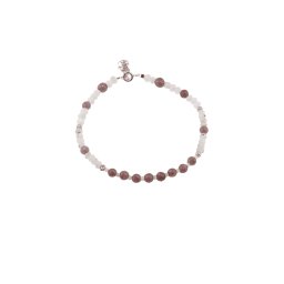 Bratara Rubin si Piatra Lunii discuri si sfere fatetate cu Argint 925, 2-5mm