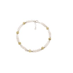 Bratara Peridot si Piatra Lunii discuri fatetate si sfere cu Argint 925, 4-5mm