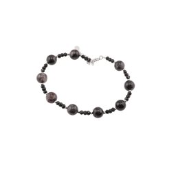 Bratara Turmalina neagra si Turmalina multicolora sfere fatetate si sfere cu Argint 925, 3-8mm