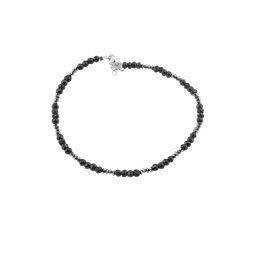 Bratara Turmalina neagra si Hematit discuri fatetate cu Argint 925 model 2, 2-3mm