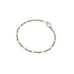 Bratara Obsidian auriu si Piatra Lunii discuri fatetate si sfere fatetate cu Argint 925, 2-3mm