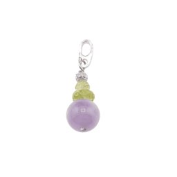 Pandantiv cristale naturale Ametist lavanda si Peridot A+ fatetat cu argint 925