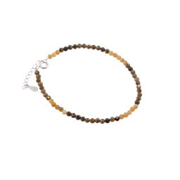 Bratara Turmalina maro (dravit) sfere fatetate cu Argint 925, 4mm