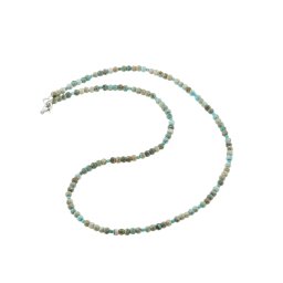 Colier Turcoaz natural discuri fatetate 4mm si sfere 2mm
