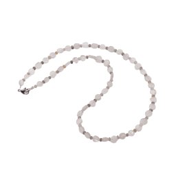 Colier cristale naturale Piatra lunii banuti 6mm si discuri fatetate 3mm