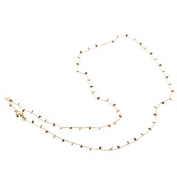 Lantisor pentru talie / Colier Ochi de tigru sfere fatetate, 80cm