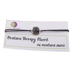 Bratara Therapy Fluorit patrat cu montura aurie