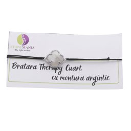Bratara Therapy Cuart trifoi cu montura argintie