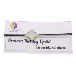Bratara Therapy Opalit trifoi cu montura aurie