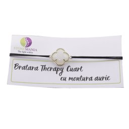 Bratara Therapy Cuart trifoi cu montura aurie