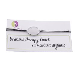Bratara Therapy Cuart oval cu montura argintie