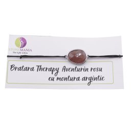 Bratara Therapy Aventurin rosu oval cu montura argintie