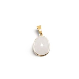 Pandantiv Cuart oval cu montura aurie, 20mm