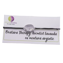 Bratara Therapy Ametist lavanda oval cu montura argintie