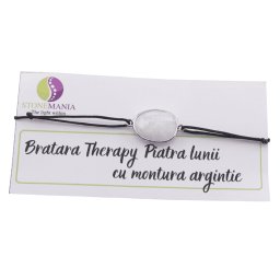 Bratara Therapy Piatra Lunii oval cu montura argintie
