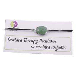 Bratara Therapy Aventurin oval cu montura argintie